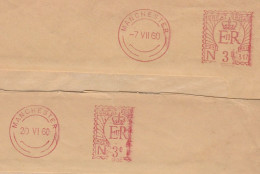 2 1960 Manchester METER COVERS N317 &  Mis- Applied Meter , James Laing Son Ltd Cover - Cartas & Documentos