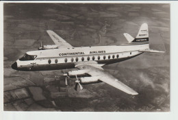 Vintage Rppc Continental Airlines Vickers Viscount 812 Aircraft - 1946-....: Era Moderna