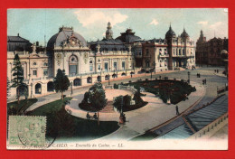 (RECTO / VERSO) MONTE CARLO EN 1908 - ENSEMBLE DU CASINO - BEAU TIMBRE ET CACHET DE MONACO - CPA COULEUR - Casino
