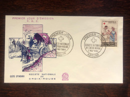 IVORY COAST COTE D’IVOIRE FDC COVER 1964 YEAR RED CROSS VACCINATION HEALTH MEDICINE STAMPS - Ivory Coast (1960-...)