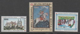 Bosnia And Herzegovina, Croatian Post Mostar 1993, MNH, Michel 9, 10, 11, Lot - Bosnia And Herzegovina