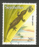 SEYCHELLES. 25c BRONZE GECKO USED - Seychellen (1976-...)