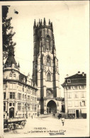 11757131 Fribourg FR La Cathedrale Et La Banque D Etat Fribourg - Altri & Non Classificati