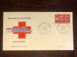 IVORY COAST COTE D’IVOIRE FDC COVER 1966 YEAR RED CROSS HOSPITAL HEALTH MEDICINE STAMPS - Côte D'Ivoire (1960-...)