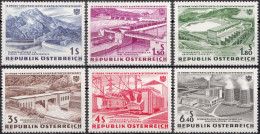 1962, Austria, Electricity Industry, Dams, Electricity, Energy, Industry, MNH(**), Mi: 1103-1108 - Unused Stamps