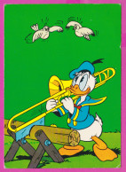 293824 / Italy - Donald Duck Cartoon Character Musician Woodcutter, Watched By Two Birds PC 1982 USED 50+100+300 Castle - Sonstige & Ohne Zuordnung