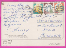 293825 / Italy - Saluti Da Mondello PC 1988 USED 50+100+500 L  Rocca Di Calascio Castello Aragonese - Ischia Rovereto - 1981-90: Storia Postale