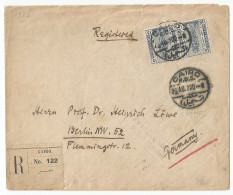 Egypt Registered Cover Sent To Germany (cancel Freigegeben München) 1922 Heinrich Löwe (Loewe) Judaica - Brieven En Documenten