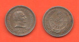 Uruguay 2 Centimos 1953 Artigas Nickel Typological Coin  C 8 - Uruguay