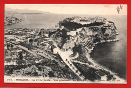 (RECTO / VERSO) MONACO - N° 702- LA PRINCIPAUTE - VUE GENERALE  BEAU TIMBRE DE MONACO ET CACHET EN 1904 - CPA - Tarjetas Panorámicas