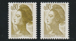 Liberté 0fr80 Olive YT 2241f Avec Bonnet Maculé, Superbe Et Rare, Voir Le Can. Cote YT : 25 €, Maury N° 2246f : 25 €. - Neufs