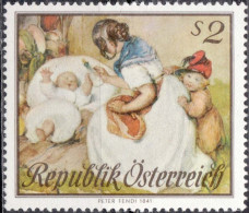 1967, Austria, Mother With Children, Peter Fendi, Art, Children, Paintings, MNH(**), Mi: 1237 - Ongebruikt