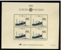 MADEIRA 1988 - EUROPA CEPT - TRANSPORTE EN BARCO - YVERT HB-9** - Ships