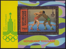 F-EX50223 TOGO MNH 1980 OLYMPIC GAMES MOSCOW GOLDEN SHEET WRESTLING.  - Sommer 1980: Moskau