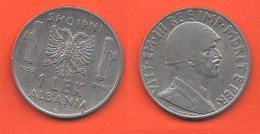 Albania Italiana 1 Lek 1939 Shqipni Albanie 1 Lekë  Steel Magnetic Coin - Albania