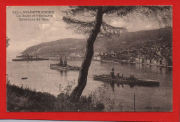 (RECTO / VERSO) VILLEFRANCHE - N° 311 - LA  RADE DE L' ESCADRE  BEAU TIMBRE DE MONACO ET CACHET EN 1924 - CPA - Villefranche-sur-Mer