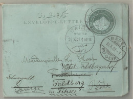 Egypte Enveloppe Entier Postal Stationery Cairo Station Sent To Switzerland Suisse 1907 Stamp On Back - 1866-1914 Khedivato De Egipto