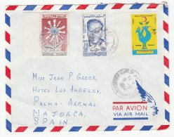 RED CRESCENT 1964 TUNISIA Stamps COVER Un United Nations  Red Cross Air Mail To Spain - Tunisia