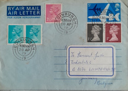 GB : Aerogram From Edinburgh To Lichtervelde - Stamped Stationery, Airletters & Aerogrammes