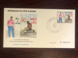 IVORY COAST COTE D’IVOIRE FDC COVER 1988 YEAR  DRUGS NARCOTICS HEALTH MEDICINE STAMPS - Côte D'Ivoire (1960-...)