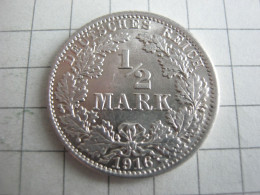 Germany 1/2 Mark 1916 A - 1/2 Mark