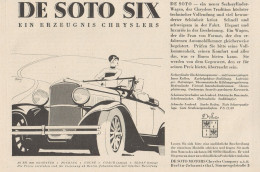 Automobile DE SOTO SIX Chrysler - Pubblicità D'epoca - 1929 Old Advert - Publicidad