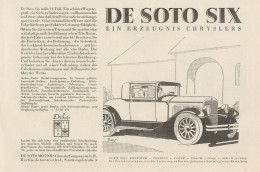 Automobile DE SOTO SIX Chrysler - Pubblicità D'epoca - 1929 Old Advert - Publicidad