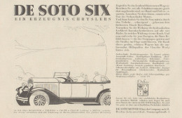 Automobile DE SOTO SIX Chrysler - Pubblicità D'epoca - 1929 Old Advert - Publicidad