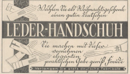 Leder Handschuh - Pubblicità D'epoca - 1925 Old Advertising - Publicités