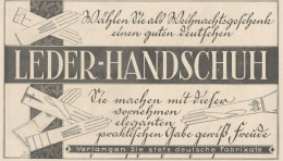 Leder Handschuh - Pubblicità D'epoca - 1925 Old Advertising - Publicidad