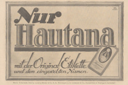 Bustenhalter HAUTANA - Pubblicità D'epoca - 1925 Old Advertising - Publicités