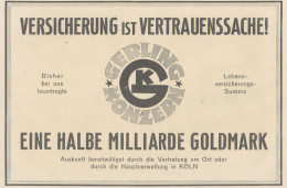 Gerling Konzern - Pubblicità D'epoca - 1925 Old Advertising - Publicités