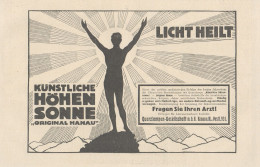 Kunstliche Honen Sonnen - Pubblicità D'epoca - 1925 Old Advertising - Publicités
