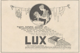 LUX Seifenflocken - Sunlicht Gesellschaft - Pubblicità D'epoca - 1925 Ad - Publicités