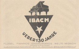 Pianoforti IBACH - Pubblicità D'epoca - 1925 Old Advertising - Publicités