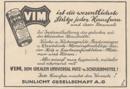 VIM - Sunlicht Gesellschaft - Pubblicità D'epoca - 1925 Old Advertising - Publicités