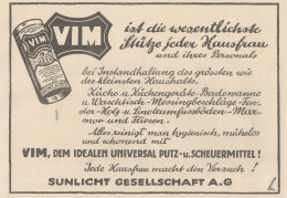 VIM - Sunlicht Gesellschaft - Pubblicità D'epoca - 1925 Old Advertising - Publicidad