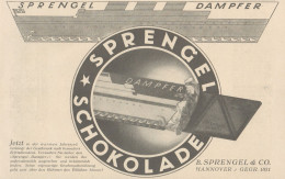 SPRENGEL Schokolade - Pubblicità D'epoca - 1925 Old Advertising - Publicidad