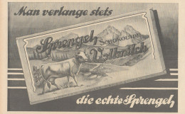 SPRENGEL Schokolade Vollmilch - Pubblicità D'epoca - 1925 Old Advertising - Publicidad