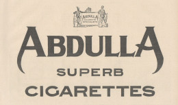 ABDULLA Superb Cigarettes - Pubblicità D'epoca - 1925 Old Advertising - Publicidad