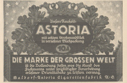 Sigarette WALDORF ASTORIA - Pubblicità D'epoca - 1925 Old Advertising - Publicidad