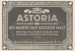 Sigarette WALDORF ASTORIA - Pubblicità D'epoca - 1925 Old Advertising - Publicidad