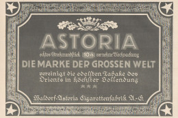 Sigarette WALDORF ASTORIA - Pubblicità D'epoca - 1925 Old Advertising - Publicidad