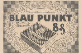 BLAU PUNKT Waldorf Astoria Cigarette - Pubblicità D'epoca - 1925 Old Ad - Publicidad