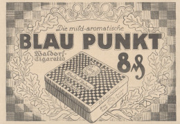 BLAU PUNKT Waldorf Astoria Cigarette - Pubblicità D'epoca - 1925 Old Ad - Publicidad