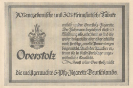 Sigarette HAUS NEUERBURG - Overstolz - Pubblicità D'epoca - 1925 Old Ad - Advertising