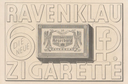 Sigarette HAUS NEUERBURG - Ravenklau - Pubblicità D'epoca - 1925 Old Ad - Advertising