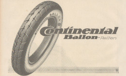CONTINENTAL Ballon-Reifen - Pubblicità D'epoca - 1925 Old Advertising - Publicités