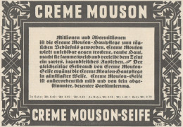 Creme MOUSON Seife - Pubblicità D'epoca - 1925 Old Advertising - Publicidad