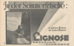 Rollfilm Und Filmpack LIGNOSE - Pubblicità D'epoca - 1927 Old Advertising - Reclame